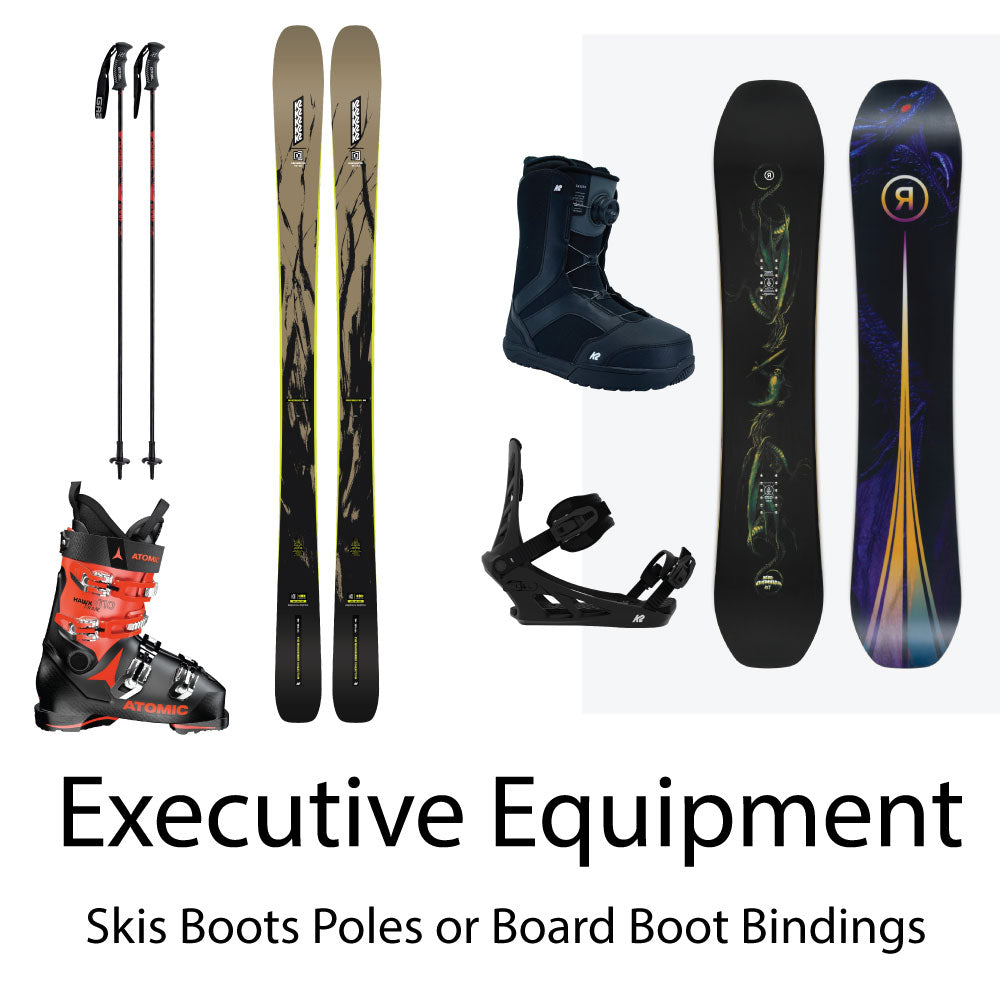 Executive Ski, Boots, Poles or Snowboard, Boots, Bindings